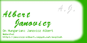 albert janovicz business card